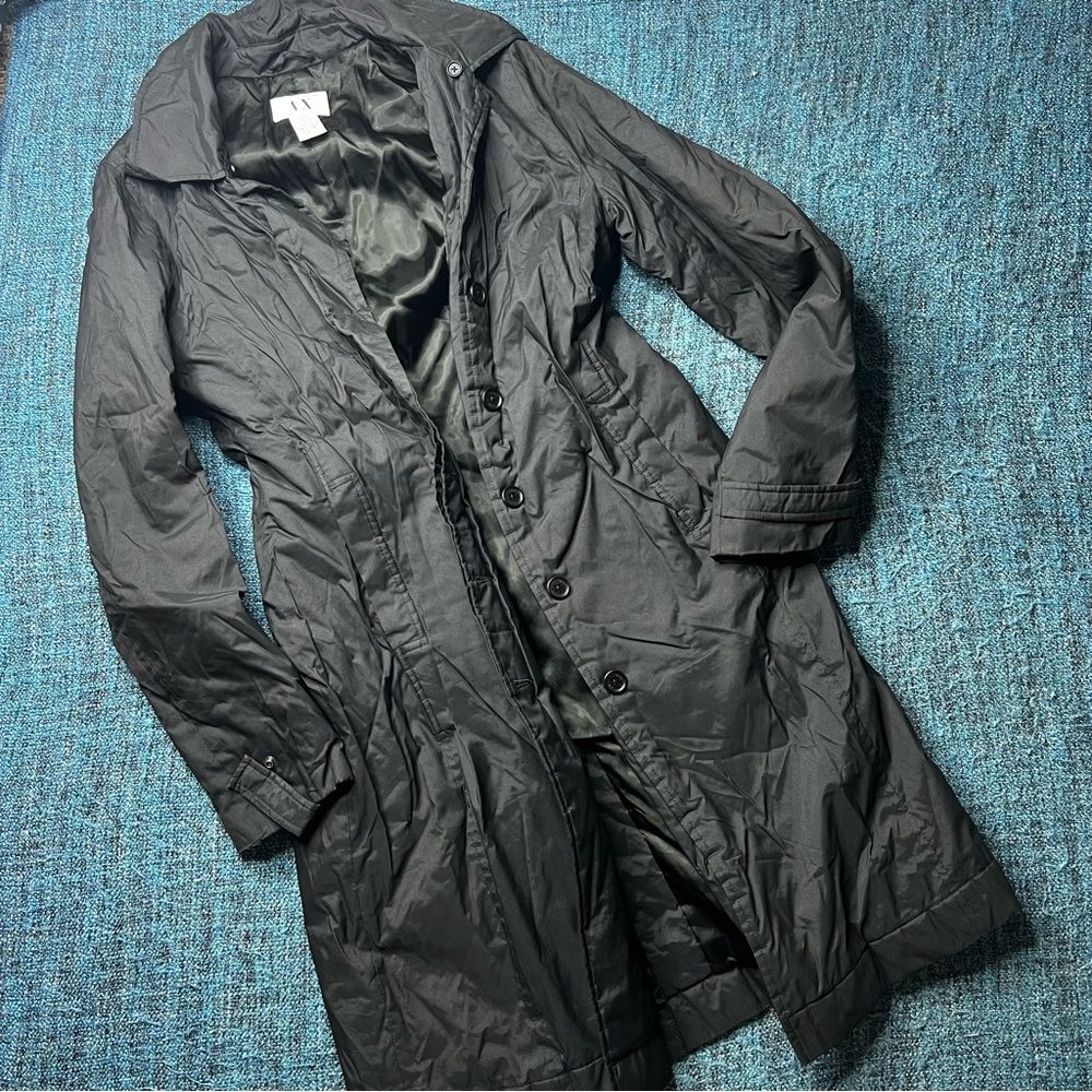 Armani Exchange Long Coat in Black Women's Size Medium Longline Jacket
